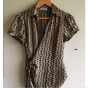 Ann Taylor Loft Wrap Blouse Vintage